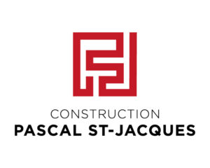 logo rouge_typo noir_background blanc Logo construction Pascal St-jacques